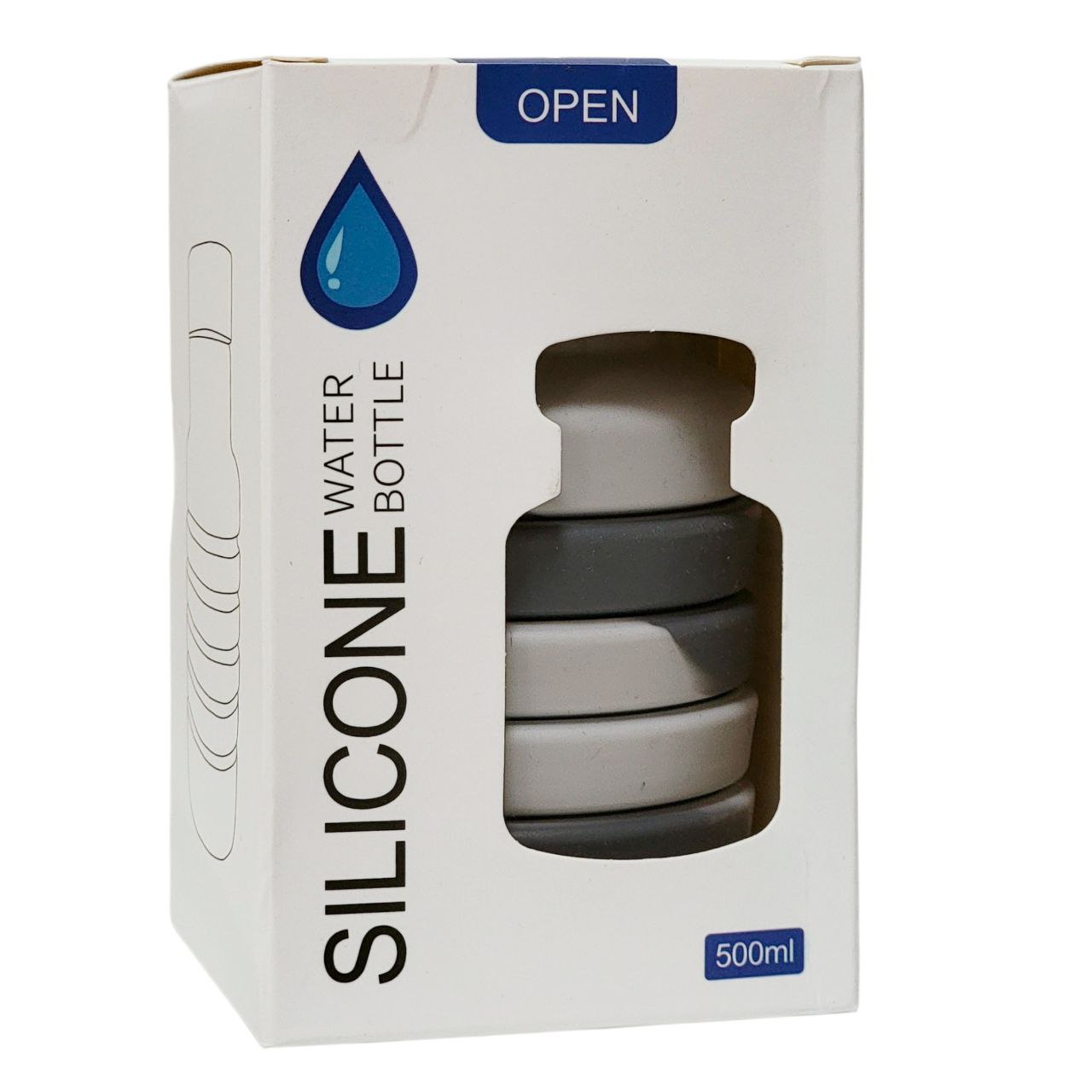 BOTELLA DE AGUA DE SILICONA PLEGABLE 500ML