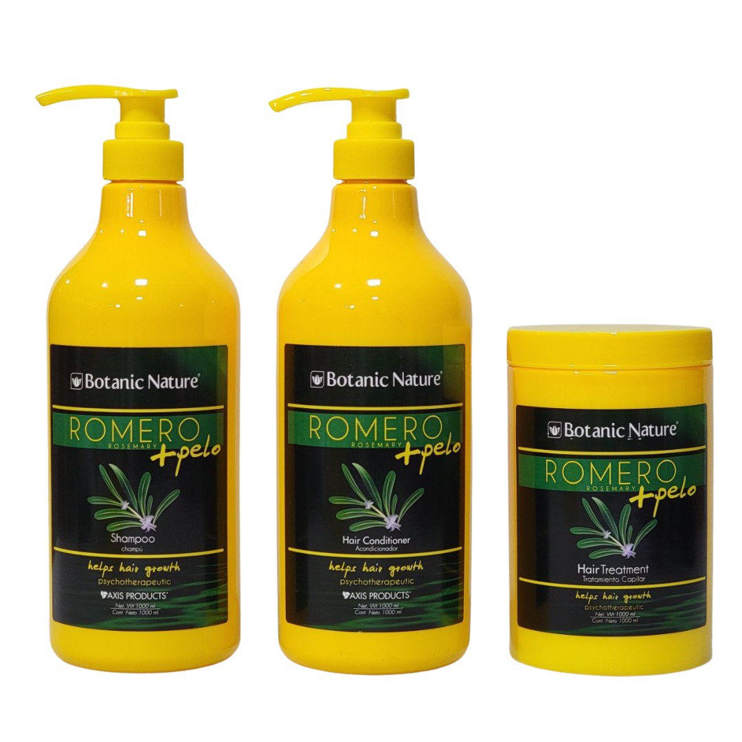 SET DE CUIDADO PARA EL CABELLO DE ROMERO 3PCS BOTANIC NATURE 1000ML