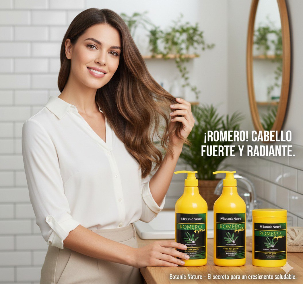 SET DE CUIDADO PARA EL CABELLO DE ROMERO 3PCS BOTANIC NATURE 1000ML