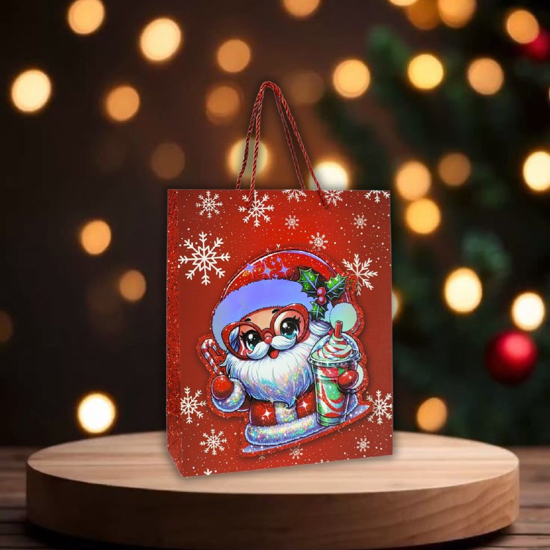 BOLSA DE REGALO NAVIDEÑA MEDIANA 26X32X10CM