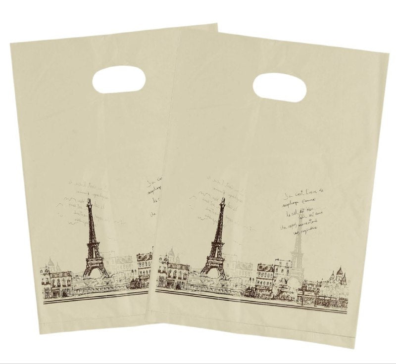 BOLSA DE REGALO PLASTICA MEDIANA 25X35CM, PAQUETE 100UND