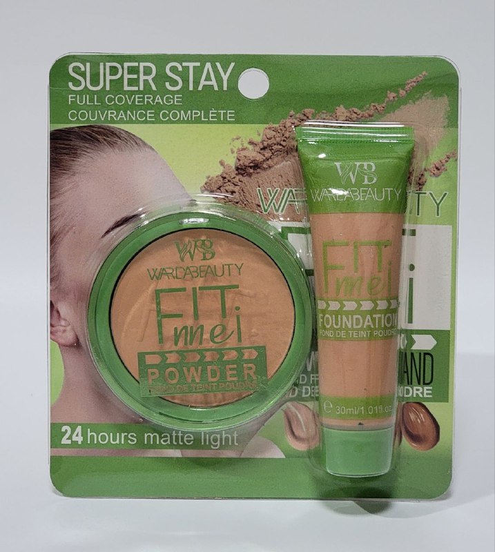 BASE DE MAQUILLAJE LIQUIDA Y EN POLVO, COBERTURA COMPLETA WARDABEAUTY FIT NNEI SUPER STRAY 30ML