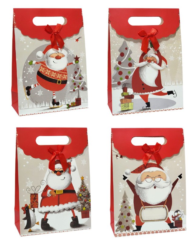 BOLSA DE REGALO NAVIDEÑA MEDIANO 27X19CM