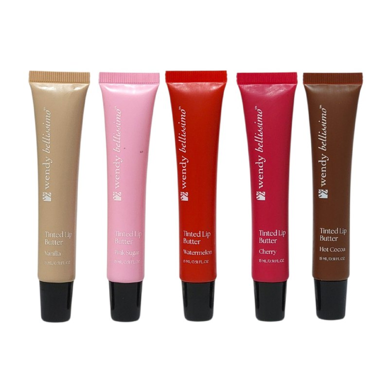 BRILLO LABIAL MANTEQUILLAS EN SET DE 5 PIEZAS DUPE DE FRIDAY SUMMER, QUE SELLAN LA HUMEDAD DEJANDOLOS SUAVES TODO EL DIA WENDY BELLISIMO 15MLX5