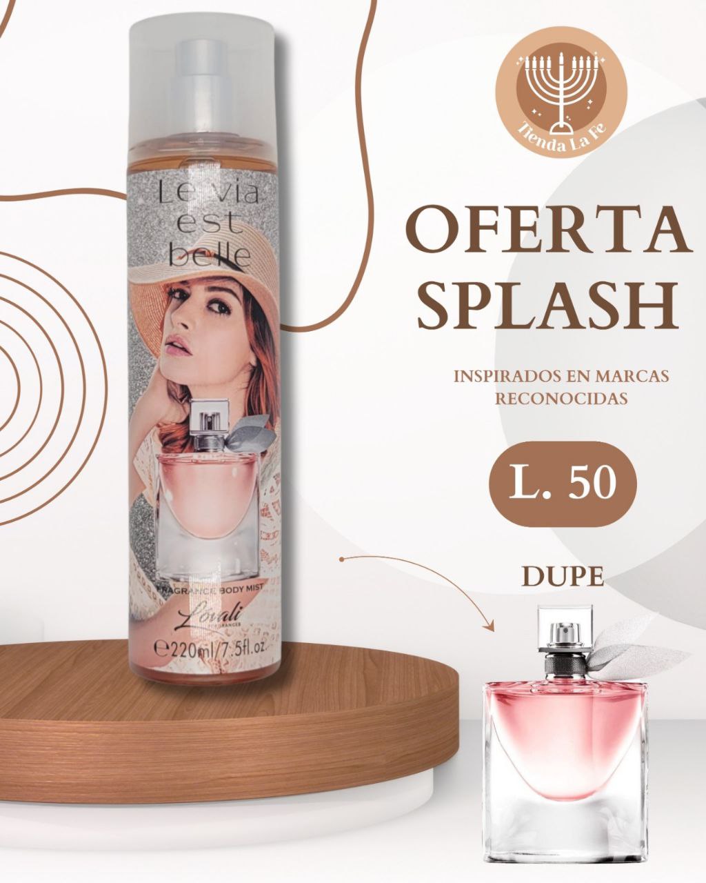 SPLASH LOVALI FRAGRANCES LE VIA EST BELLE 220ML (M) (DUPE LANCOME LA VIE EST BELLE)