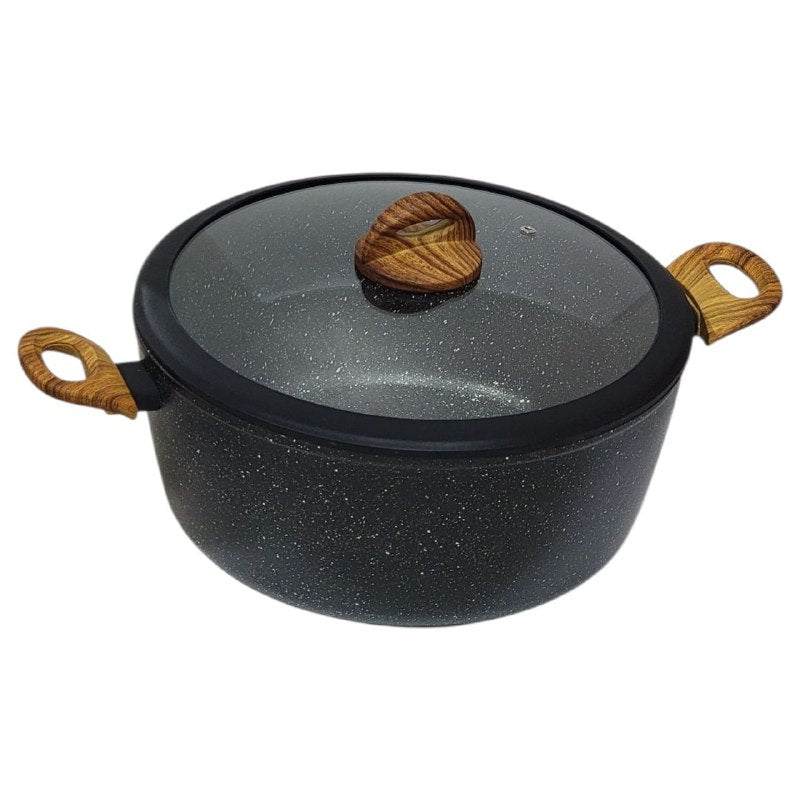 SARTEN CACEROLA, OLLA DE COCINA CON REVESTIMIENTO DE MARMOL DE ALTA CALIDAD 30CM DIAMETRO CRYSTAL CUISINE CASSEROLE