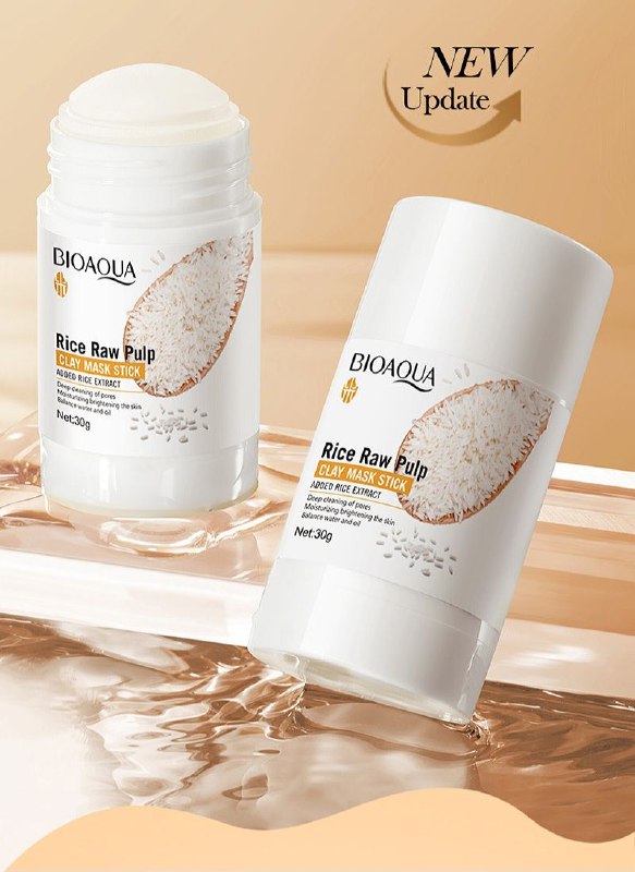 MASCARILLA DE ARCILLA EN BARRA CON PULPA CRUDA DE ARROZ LIMPIEZA PROFUNDA DE LOS POROS BIOAQUA 30G