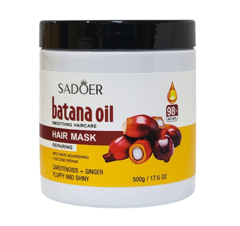 MASCARILLA PARA EL CABELLO DE REPARACION PROFUNDA CON ACEITE DE BATANA CAROTENOIDES Y EXTRACTO DE JENJIBRE SADOER 500G