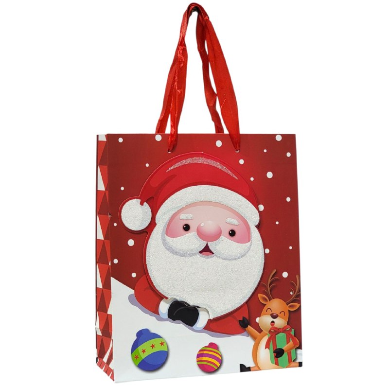 BOLSA DE REGALO NAVIDEÑA PAQUEÑA 19.5X23.5X10CM