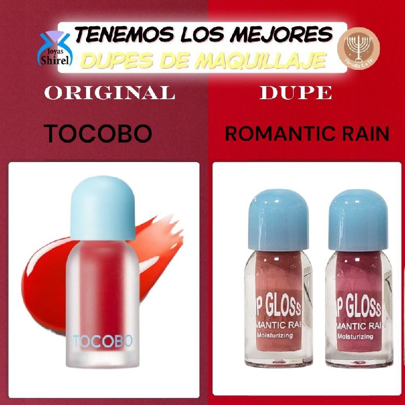BRILLO LABIAL FORMULA SUAVE DE LARGA DURACION, DUPE DE TOCOBO, ROMANTIC RAIN