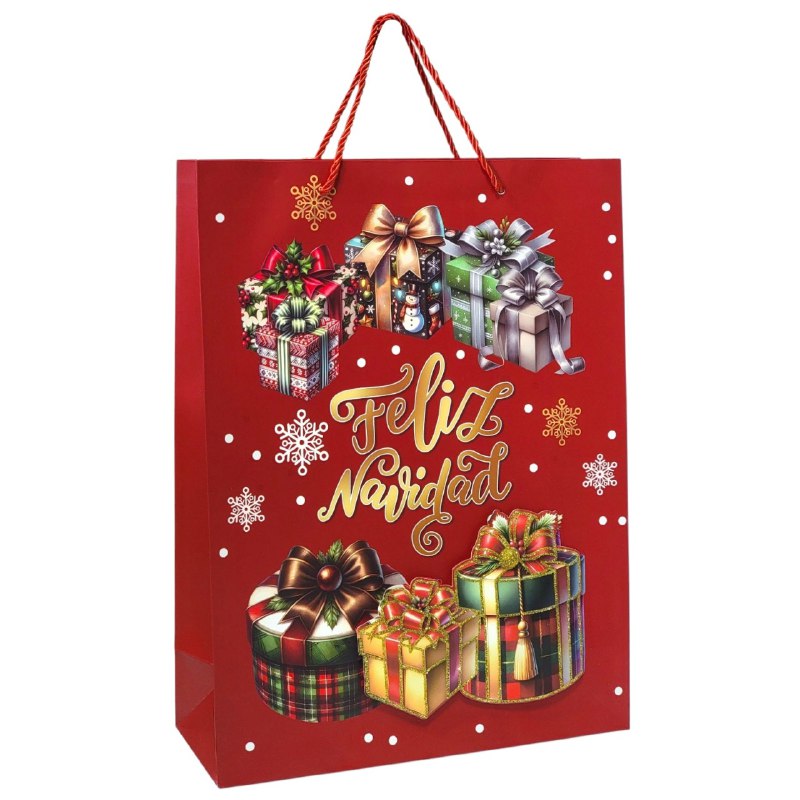 BOLSA DE REGALO NAVIDEÑA GRANDE 30X40X12CM