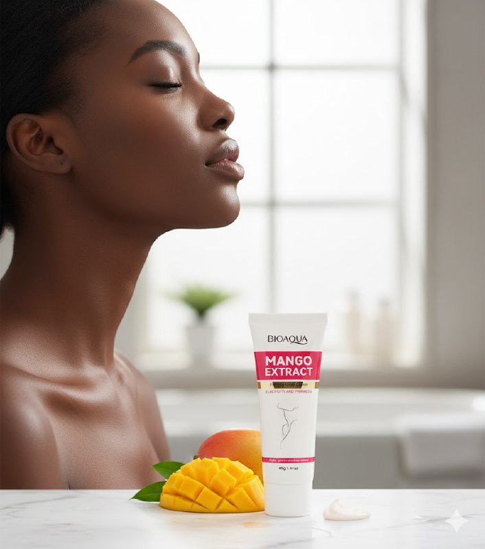 CREMA PARA EL CUELLO REAFIRMANTE DE EXTRACTO DE MANGO 40G, NUTRE E HIDRATA LA PIEL DEL CUELLO, MEJORA LA ELASTICIDAD Y FIRMEZA, ACLARANDO LAS LINEAS Y REVITALIZANDO LA PIEL SECA DEJANDOLA SUAVE BIOAQUA