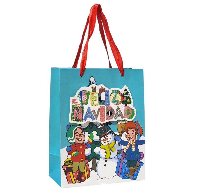 BOLSA DE REGALO NAVIDEÑA PAQUEÑA 18X23X10CM