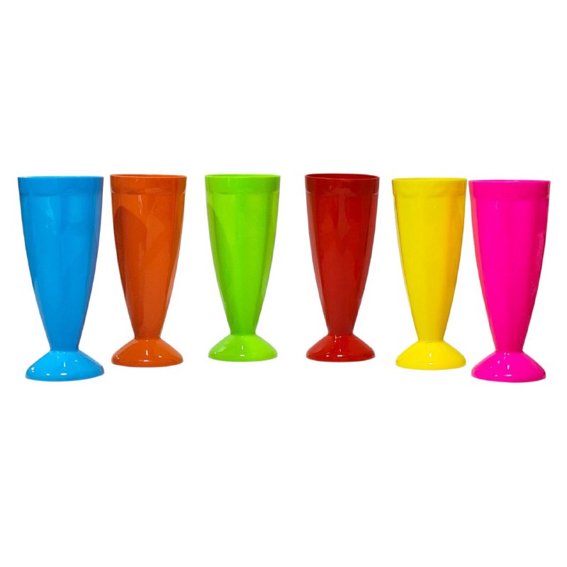 COPAS PLASTICAS EN SET DE 6 PIEZAS, DIFERENTES COLORES