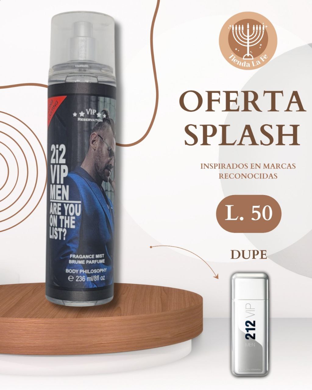 SPLASH BODY PHILOSOPHY 2i2 VIP MEN ARE YOU ON THE LIST 236ML (H) (DUPE CAROLINA HERRERA 212 VIP)