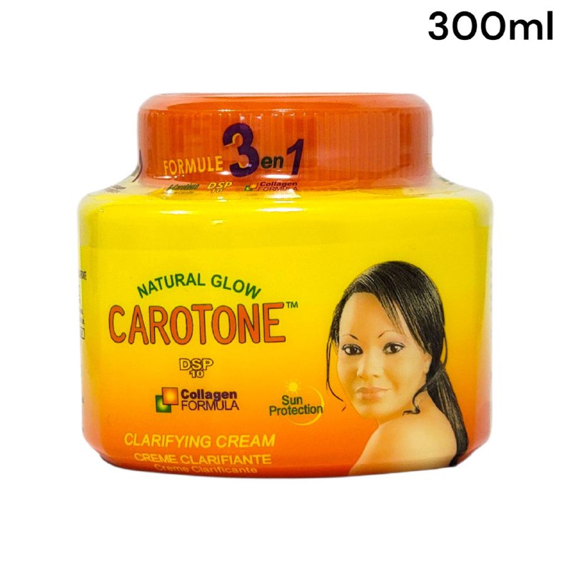 CREMA FACIAL ACLARANTE E HIDRATANTE CON CAROTENO, PROPIEDADES ANTIOXIDANTES, PROTEGEN LA PIEL, ACLARA Y ELIMINA MANCHAS DE LA PIEL NATURAL GLOW CAROTONE 300ML