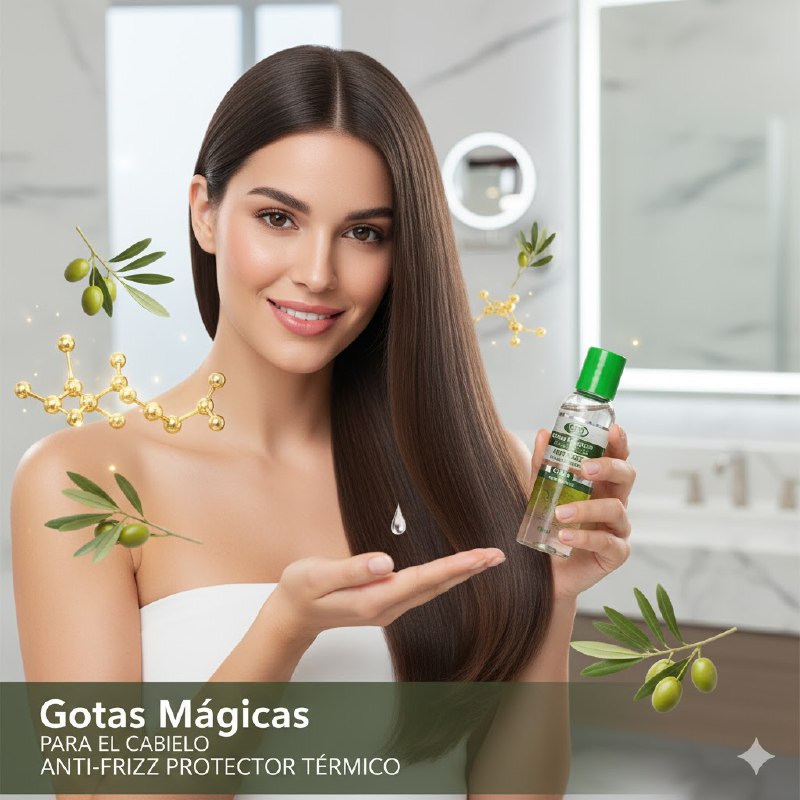 ACEITE PARA EL CABELLO GOTAS MAGICAS DE OLIVA ANTIFRIZZ, PROTECTOR TERMICO Y BRILLO INTENSO STAY BEAUTIFUL 180ML