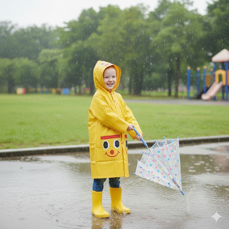 CAPOTE PARA LLUVIA DE PVC IMPERMEABLE PARA NIÑOS LIGERO Y FACIL DE LLEVAR 5 COLORES
