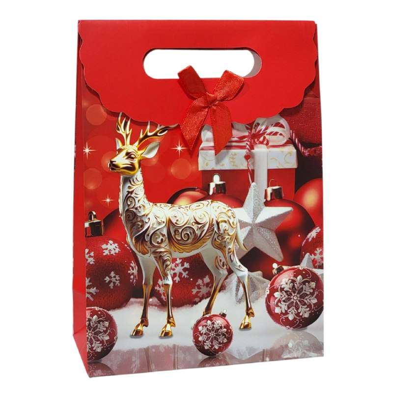 BOLSA DE REGALO NAVIDEÑA MEDIANO 27X19CM