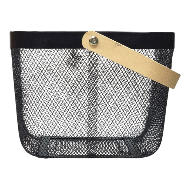 CANASTA ORGANIZADORA DE ALMACENAMIENTO MULTIUSOS CON ASA DE MADERA NATURAL, DISEÑADA PARA ORGANIZAR Y DECORAR CUALQUIER ESPACIO DEL HOGAR 4 COLORES