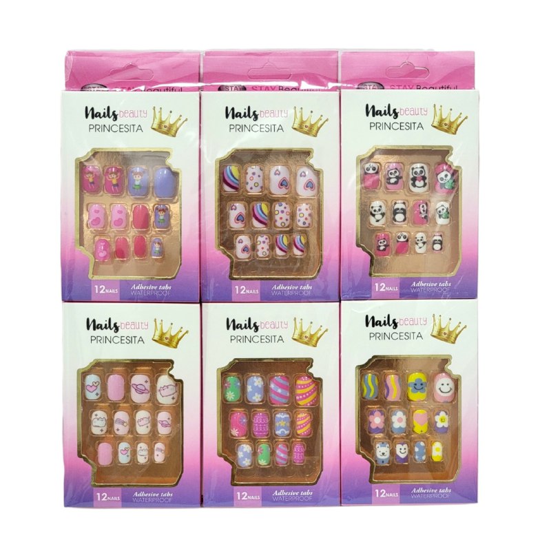 UÑAS POSTIZAS PRESS ON, UÑAS POSTIZAS PARA NIÑAS EN PAQUETE DE  CON ADHESIVO DE COLOCACION RAPIDA STAY BEAUTIFUL