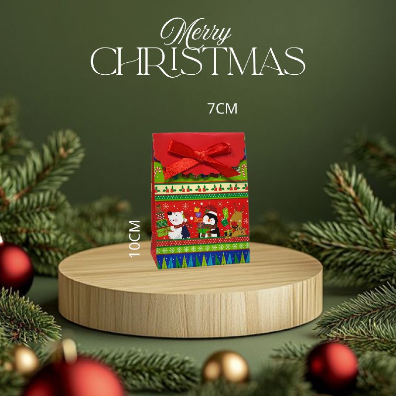 BOLSA DE REGALO NAVIDEÑA PEQUEÑA XXS 7CMX10CM, 15 ESTILOS