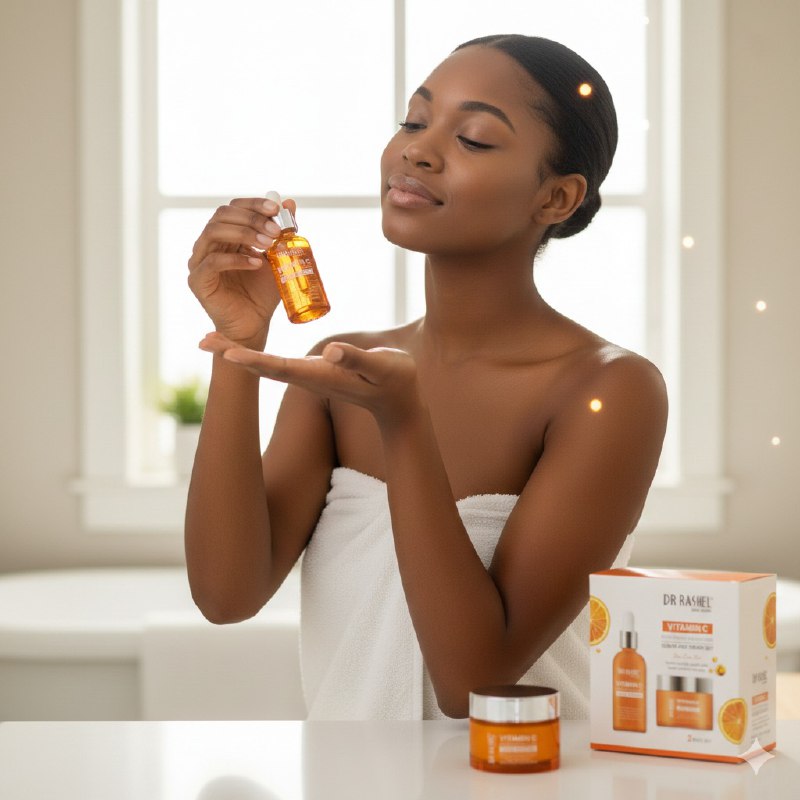 SUERO FACIAL EN SET DE VITAMINA C ILUMINADOR Y ANTIENVEJECIMINETO SUERO 50ML, CREMA FACIAL 50G DR RASHEL