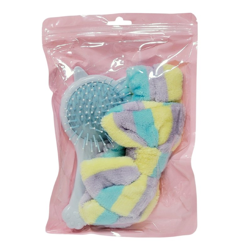 SET DE CUIDADO PERSONAL DE 2 PIEZAS, VINCHA ELASTICA Y PEINE DESENREDANTE 17CM