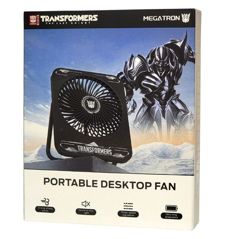 VENTILADOR DE ESCRITORIO PORTATIL, VIENTO FUERTE, SONIDO BAJO, TRES VELOCIDADES, RESISTENCIA DE ALTA DURACION TRANSFORMERS RISE OF THE BEASTS MEGATRON