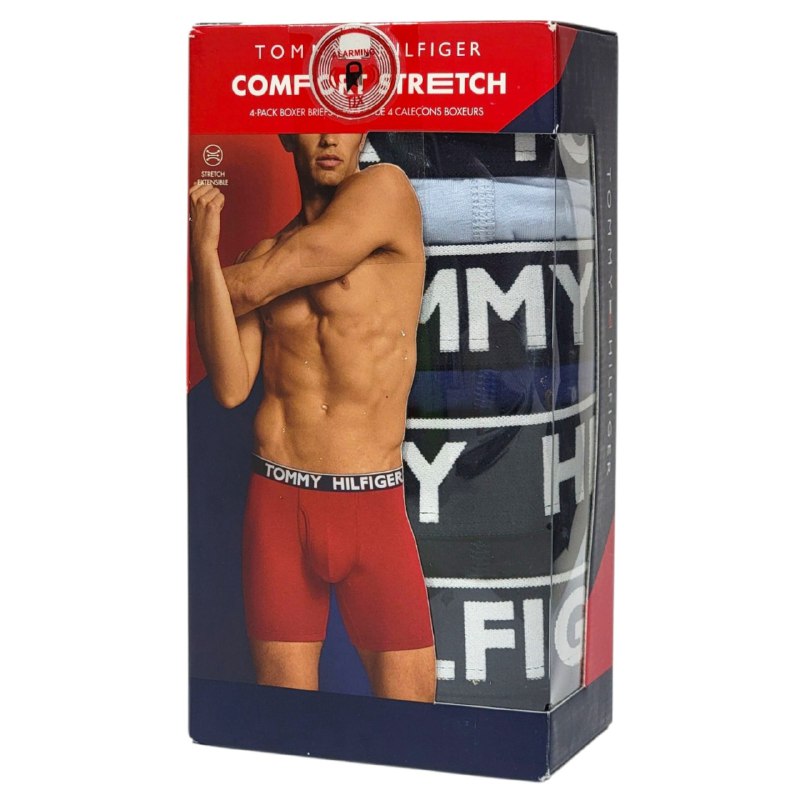 ROPA INTERIOR PARA CABALLERO TOMMY HILFIGER COMFORT STRETCH BOXER BRIEF 4 UNIDADES TALLA MEDIUM 32-34 (M)