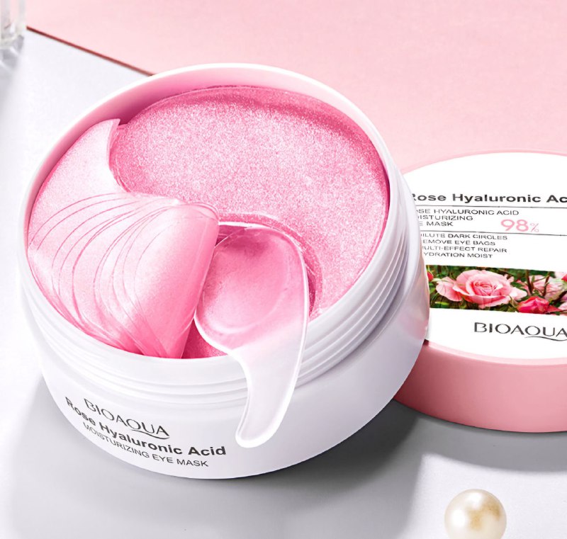 MASCARILLA FACIAL HIDRATASNTE PARA OJOS CON ACIDO HIALURONICO CON ROSA, TEXTURA DE HIDROGEL, FRESCA Y FACIL DE ABSORBER BIOAQUA 80G