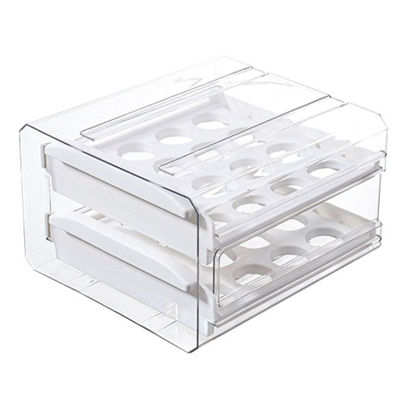 ORGANIZADOR DE HUEVOS TRANSPARENTE HUEVERA DOBLE CAPA 32 HUEVOS