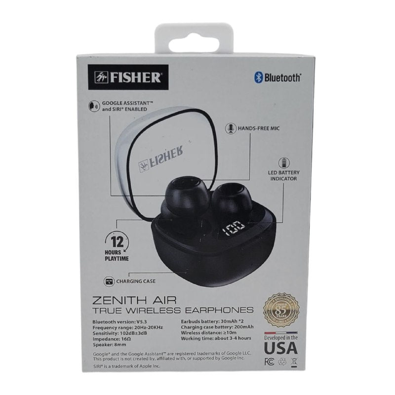 AUDIFONOS AURICULARES INALAMBRICOS ORIGINALES SONIDO DINAMICO CLARO, FACIL EMPAREJAMIENTO, GOOGLE Y SIRI, PANTALLA LED, BATERIA 4H FISHER