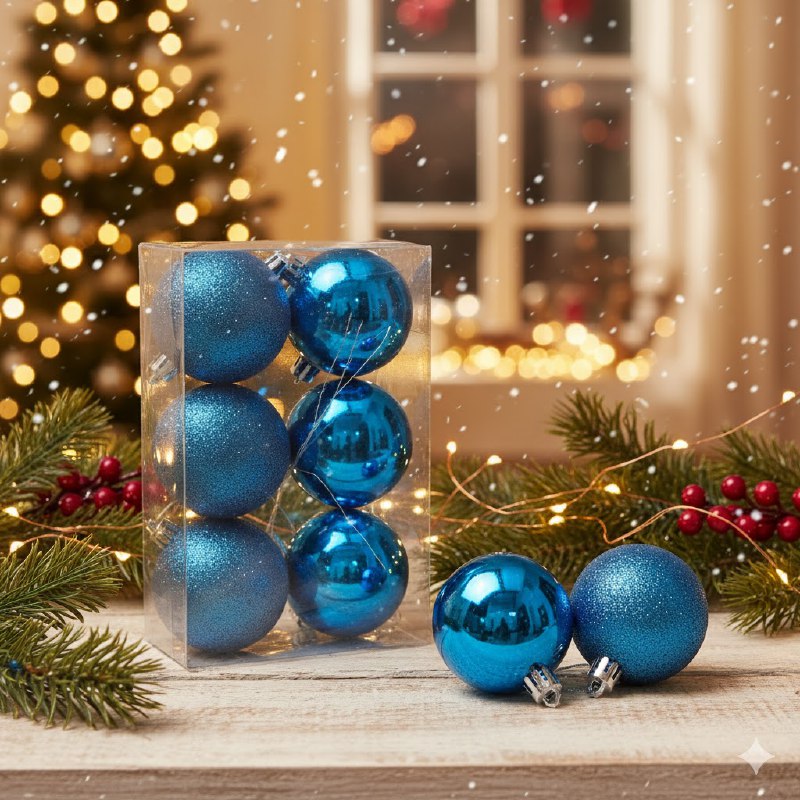 DECORACION ADORNO NAVIDEÑO PAQUETE DE 6 BOLAS DECORATIVAS, 6 CM 37X60X71 IDEALES PARA DARLE UN TOQUE UNICO A TU ARBOL DE NAVIDAD