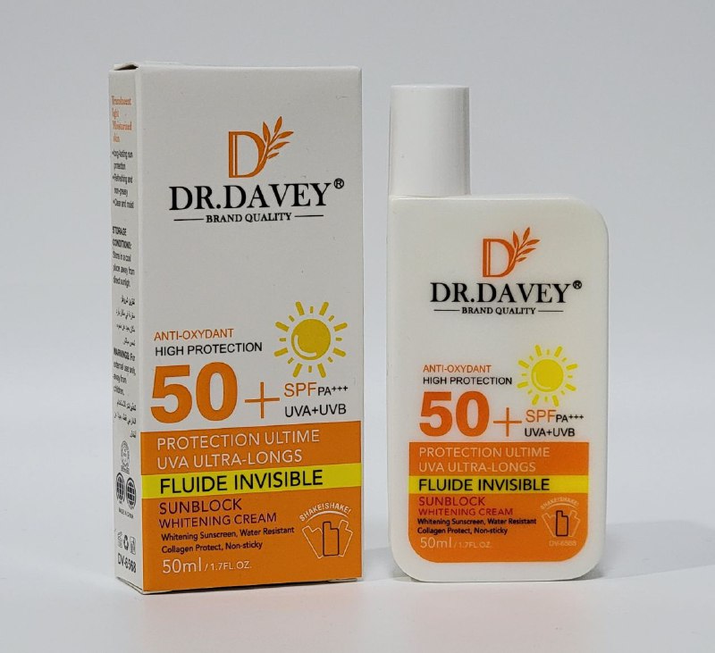 PROTECTOR SOLAR SPF PA50+ CREMA BLANQUEADORA SOLAR DEFIENDE LOS SIGNOS DEL SOL Y DISIMULA EL RIESGO DE CANCER DE PIEL ACABADO MATE DR DAVEY 50ML