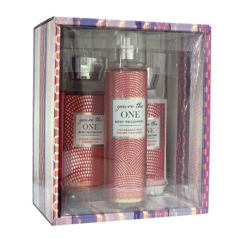 SET BODY PHILOSOPHY YOU RE THE ONE SPLASH 250ML, CREMA CORPORAL 236MLX2 (M) DUPE BATH AND BODY YOU RE THE ONE