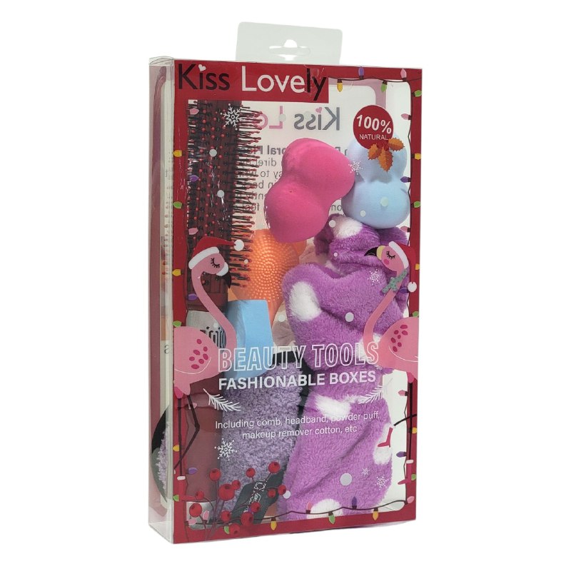 SET DE CUIDADO FACIAL Y APLICACION DE COSMETICOS 7PCS KISS LOVELY