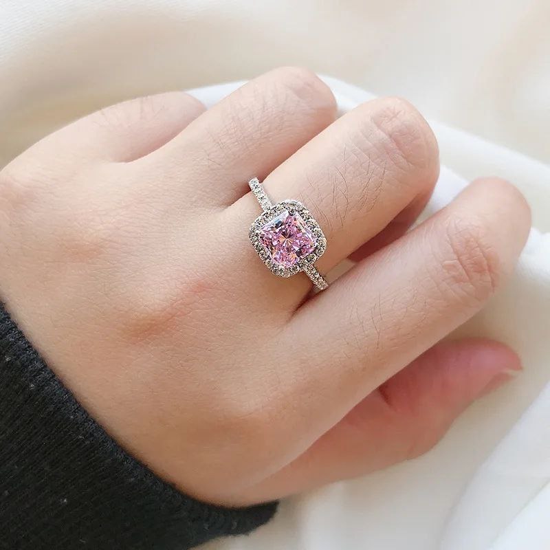 PANI2058B ANILLO CUADRADO PANDORA PIEDRA ROSA, PLATA 925