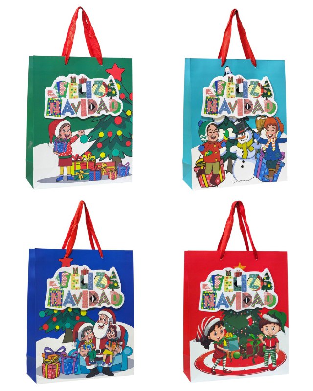 BOLSA DE REGALO NAVIDEÑA MEDIANA 26X32X10CM