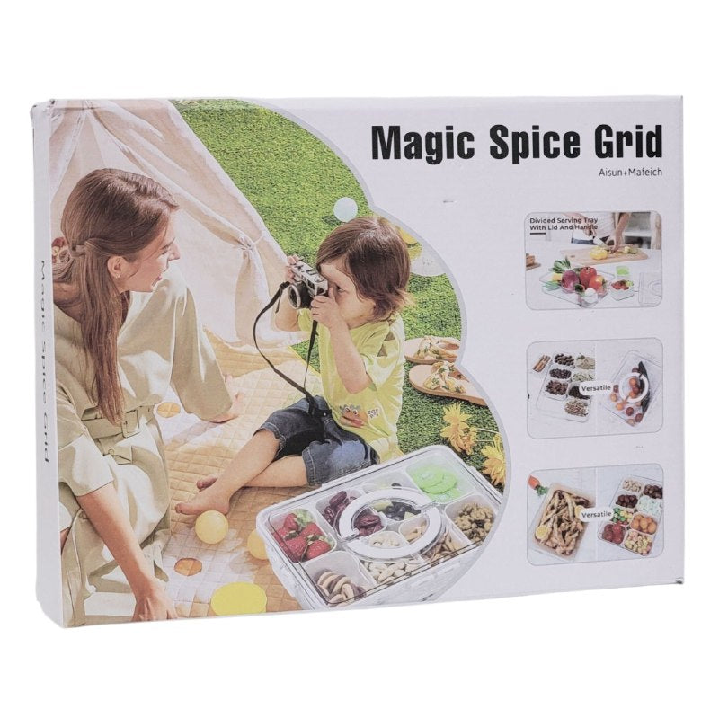 ORGANIZADOR RECIPIENTE DE ALIMENTOS MULTIDIVISION ELEGANTE 28X21X6.5CM MAGIC SPICE GRID