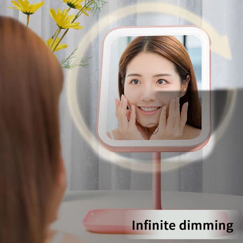 ESPEJO PARA MAQUILLAJE CON LUZ LED 12X16CM MAKEUP MIRROR, ESPEJO DE VIDRIO Y ALUMINIO TACTIL CON 3 MODOS DE COLOR