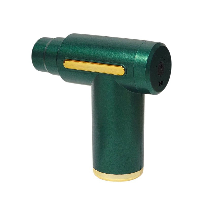 MAQUINA PISTOLA ELECTRICA DE MASAJE INALAMBRICO Y RECARGABLE, POTENCIA COMPACTA DE 4 CABEZAS INTERCAMBIABLES MOTOR 30W, VOLTAJE 5V 132X134X50MM MASSAGE GUN