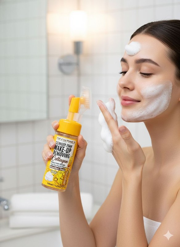 LIMPIADOR FACIAL EN ESPUMA DESMAQUILLANTE CON COLAGENO, ELIMINA POR COMPLETO EL MAQUILLAJE RESISTENTE AL AGUA SIN DAÑAR LA HUMEDAD DE LA PIEL, ELIMINA SUCIEDAD Y GRASA FRUIT OF THE WOKALI PROFESSIONAL CARE 150ML