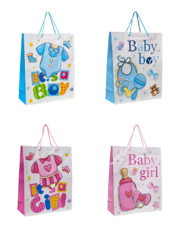 BOLSA DE REGALO BABY SHOWER MEDIANA 26X32X10CM
