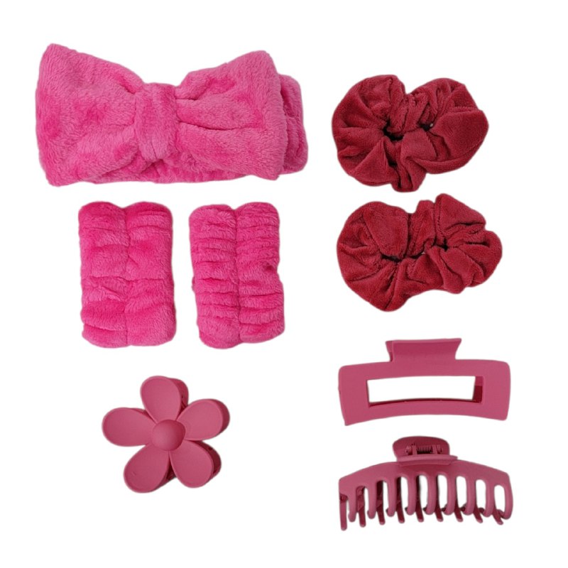 KIT DE ACCESORIO PARA EL CABELLO DIADEMA DE 8 PIEZAS, 5 COLORES