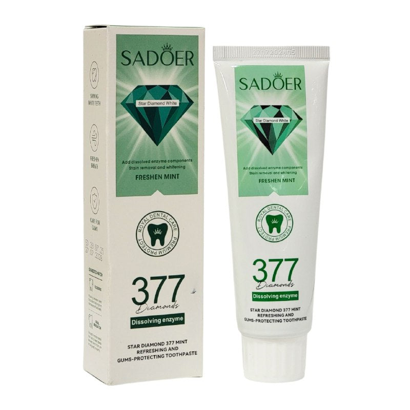 PASTA DE DIENTES, PASTA DENTAL REFRESCANTE DE MENTA Y PROTECTORA DE ENCIAS SADOER 100G