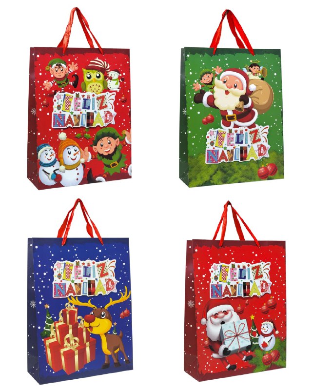 BOLSA DE REGALO NAVIDEÑA GRANDE 30X40X12CM