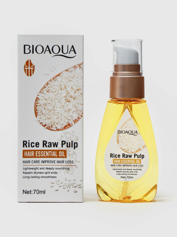 ACEITE PARA EL CABELLO REPARADOR Y ANTICAIDA CON EXTRACTO DE PULPA DE CRUDA DE ARROZ BIOAQUA 70ML