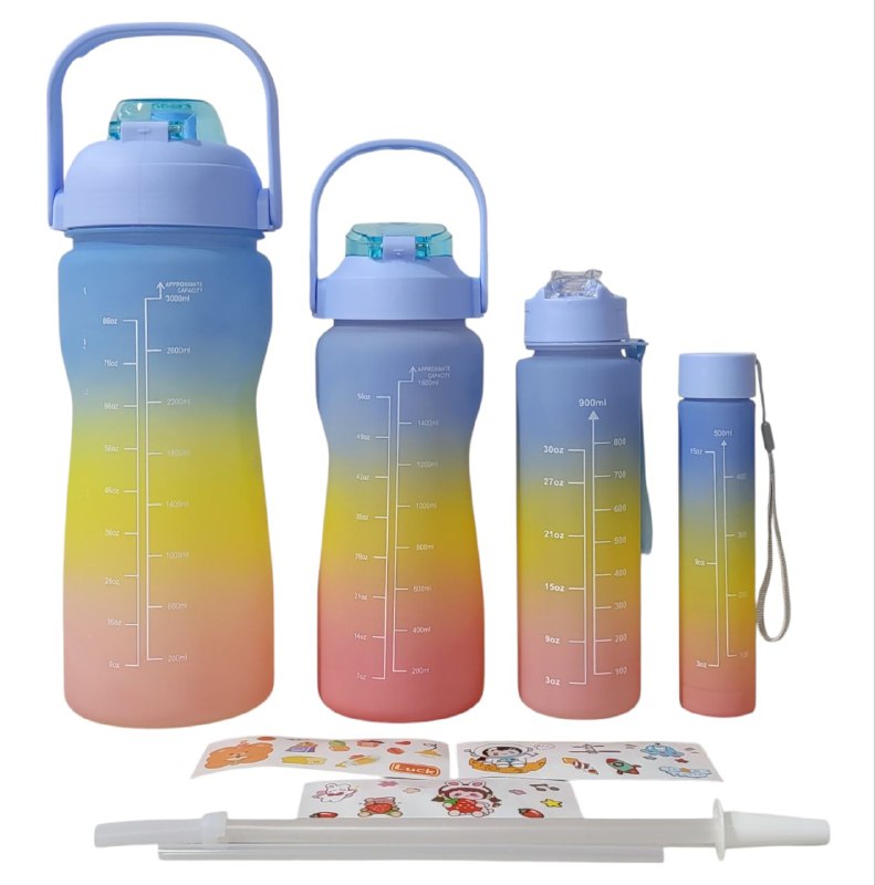 BOTES MOTIVACIONALES SET DE 4 PIEZAS, 3L/1600ML/900ML/500ML