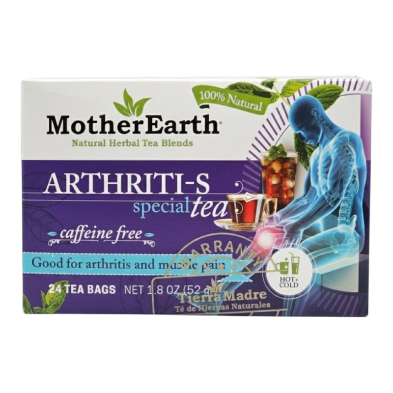 TE HERBAL NATURAL SIN CAFEINA SABOR MENTA QUE ALIVIA EL DOLOR DE ARTRITIS Y MUSCULAR MOTHER EARTH 24UND